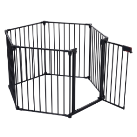 150 Adjustable Safety Gate 6 Panels Play Yard Metal Doorways Fireplace Fence Christmas Tree Fence Gate For House Stairs Gate Prohibited Area Fenc