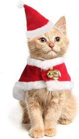 Cat Christmas Hat with Cloak Small Dog Christmas Costume for Christmas