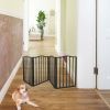 Pet Gate – Dog Gate for Doorways;  Stairs or House – Freestanding;  Folding ;  Dark Brown; Arc Wooden