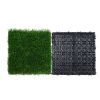 VEVOR Artifical Grass Tiles Interlocking Turf Deck Set, 18 Pack - 12"x12", Synthetic Fake Grass Self-draining Mat Flooring Decor Pad