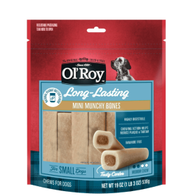 Ol' Roy Peanut Mini Munchy Bones Dog Treats, Peanut Butter, 19 oz