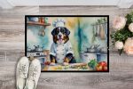 NEW Bernese Mountain Dog The Chef Doormat Front Door Mat Indoor Outdoor Rugs for Entryway, Non Slip Washable Low Pile, 18H X 27W
