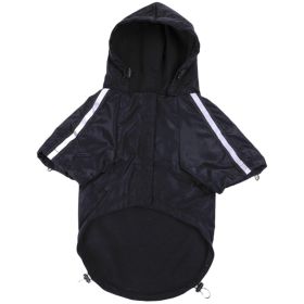 Dogs Cat Raincoat Camouflage Camo  Windbreaker Stylish Dog Rain Jacket, Water Resistant with Reflective Stripes (Color: Black, size: XL)