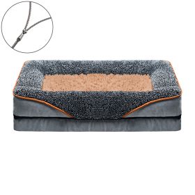 Removable And Washable Pet Dog Sofa And Dog Bed, Dog Nest,  Pet Bed Sofa, Comfortable And Soft, Cat Sofa Bed With Raised Edges To Protect The Neck (Color: Gray, size: L ( 39.37*23.62*6.3 in ))