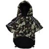 Dogs Cat Raincoat Camouflage Camo  Windbreaker Stylish Dog Rain Jacket, Water Resistant with Reflective Stripes
